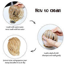 Load image into Gallery viewer, 3 Pieces Synthetic Bun Hairpiece Scrunchies Hair Bun Extensions Messy Curly Hair Scrunchies Hairpieces Synthetic Donut Updo Hair Pieces Synthetic Chignon with Elastic Rubber Band (Mixed Bleach Brown)