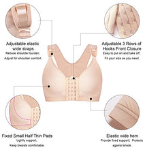 Load image into Gallery viewer, YIANNA Post Surgery Bra Front Fastening Sports Bras Post Surgical Mastectomy Bralettes for Women Beige, 128 Size M