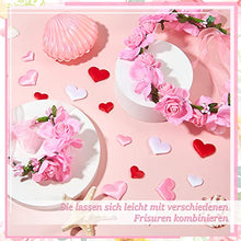 Load image into Gallery viewer, 2 Pieces Flower Wreath Crown Floral Garland Headband with 2 Wristbands Set, Adjustable Festival Headwear Bride Headdress Bridal Headpiece Wedding Hair Accessories for Women Girls Kids, Pink and White