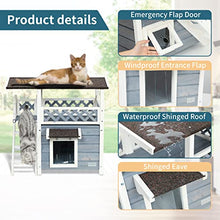 Load image into Gallery viewer, Petsfit Cat Houses for Outside Waterproof Cat Outdoor House with Balcony and Stair, Large Cat Shelter (Grey)