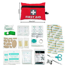 Load image into Gallery viewer, Mini First Aid Kit, 92 Pieces Small First Aid Kit - Includes Emergency Foil Blanket, Scissors for Travel, Home, Office, Vehicle, Camping, Workplace & Outdoor (Red)