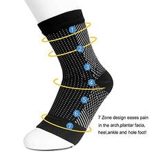 Load image into Gallery viewer, Dr Sock Soothers Heelsium Instant Pain Relief Socks (3 Pairs) for Plantar Fasciitis Achilles Ankle, Anti Fatigue Compression Foot Sleeves with Arch Support for Men and Women (S/M, White)