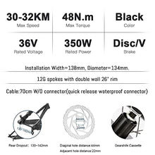 Load image into Gallery viewer, YOSE POWER 26'' E-bike Conversion Kit 36V350W Rear Wheel Motor Cassette with Integrated controller 36V13Ah Battery