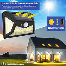 Load image into Gallery viewer, Solar Lights Outdoor,Upgraded Wireless Solar Lights Outdoor Garden, Solar Security Light Outdoor Motion Sensor Wall Lights,Solar Powered Lights Waterproof with 3 Intelligent Modes for Outside(4Pack)