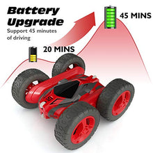 Load image into Gallery viewer, Tecnock Stunt RC Car for Kids, 2.4Ghz Double Sided Flips 360° Rotating Remote Control Car with Rechargeable Battery for 40 Min Play, Great Gifts for Boys and Girls (Red)