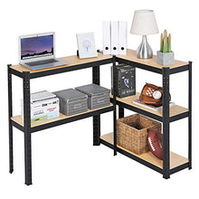 Load image into Gallery viewer, Yaheetech 2PCS Heavy Duty 5 Tier Garage Shelving Units Metal Storage Shelves Shed Utility Rack,180cm x 90cm x 30cm,175KG Per Shelf,Black