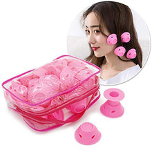 Load image into Gallery viewer, Beayuer 40 Pcs Pink Magic Hair Rollers Curling Hair Styling Tool Include 20pcs Large and 20pcs Small Silicone Curlers Hair Professional Accessories No Heat No Damage to Hair (Pink)