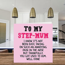 Load image into Gallery viewer, Step Mum Birthday Card - Well Done - Funny Novelty Happy Birthday Mother's Day Card from Step-Son Daughter, 145mm x 145mm Banter Mothers Day Greeting Cards for Step Mom Mummy Mama Mam Mammy Mommy