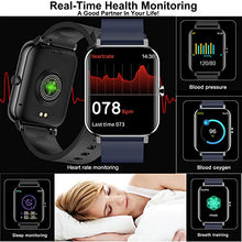 Load image into Gallery viewer, Smart Watch 2022(Answer Make Call) 1.70'' HD Curved Full Touch Screen Fitness Watch Heart Rate Blood Pressure Sleep Tracker Voice Control Sports Smart Watches for Women Men Android iOS Phone (Black)