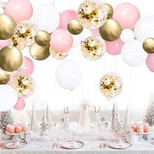 Load image into Gallery viewer, SKYIOL Balloons Arch Pink Gold White 100 Pcs Helium Latex Balloons Decoration Set with 5m Balloon Garland Sticker for Women Girls Birthday Wedding Baby Shower Baptism Anniversary Party