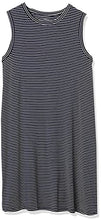 Load image into Gallery viewer, Daily Ritual Women's Jersey Relaxed-Fit Muscle-Sleeve Swing Dress, Navy/White, Stripes, L