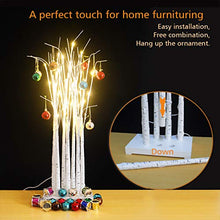 Load image into Gallery viewer, OBELON Pre-lit Twig Birch Tree Forest 36 LED Lights 7pcs Artificial Birch Trees for Christmas Easter Party Holiday Decoration - 30inch High