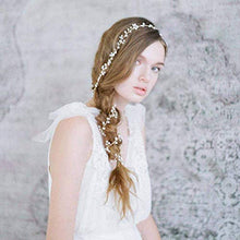 Load image into Gallery viewer, Bridal Hair Vines Crystals Wedding Headpieces, 20 Inches Handmade Crystal Pearl Wedding Evening Party Headpiece Head Band Bride Wedding Hair Accessories for Bridesmaid and Flowergirls - Silver