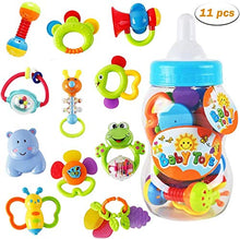 Load image into Gallery viewer, Rattle Teether Set Baby Toy - Sensory Baby Toy 0-12 Months Shaker Grab Rattle Baby Infant Newborn Toys Early Educational Toys for 3 6 9 12 Month Boys Girls