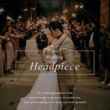 Load image into Gallery viewer, Unicra Bride Wedding Hair Vine Flower Hair Accessories Pearl Bridal Headpiece Hair Band for Women and Girls (Rose Gold)