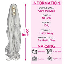 Load image into Gallery viewer, Ponytail Extension 18" Clip in Claw Long Wavy Ponytail Hair Extensions Jaw Pony Tails Clip on Hairpiece for Women