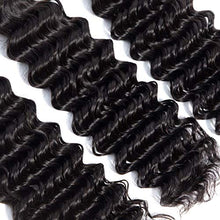 Load image into Gallery viewer, BLACKMOON HAIR Brazilian Virgin Hair Deep Wave Bundles 3 Bundles Unprocessed Virgin Human Hair Extension Deep Curly Hair Weave Natural Black Color(24 24 26 Inch)