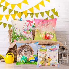 Load image into Gallery viewer, Vimbo Easter Cushion Cover Set of 4, 45 x 45 cm, Welcome Easter Decoration Cushion Covers Spring Cotton Linen Cushion Covers for Living Room Sofa Office Car Decor (2#)