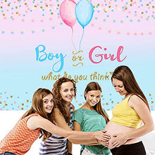 Load image into Gallery viewer, Gender Reveal Decorations Gender Reveal Backdrop Boy or Girl Pink and Blue Gender Reveal Banner Birthday Baby Shower Backdrop Gender Surprise Backdrop Background for Baby Shower, 59 x 39 Inch