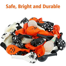 Load image into Gallery viewer, YHmall 125Pcs Halloween Balloons Arch Garland Kit Black Orange Balloons Confetti Latex Balloons with Pumpkin Ghost Bat Spiders Eyeballs for Kids Children Theme Party Decoration