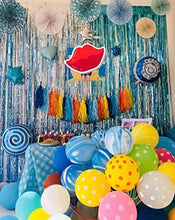 Load image into Gallery viewer, Metallic Tinsel Curtains/Foil Curtain/Streamers Backdrop Fringe Curtains for Birthday Wedding Party,DIY Photo Booth Decorations, Door Window Backdrop Background Photo Props(1x2.5m) (Light Blue)