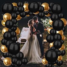 Load image into Gallery viewer, Black Balloons-106pcs Black Balloon Arch kit with 18+12+10+5inch Black Latex Balloons for Wedding Graduation Anniversary Baby Shower Birthday Party Decorations