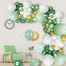 Load image into Gallery viewer, GRESAHOM Green Balloon Garland Arch Kit, Green White Gold & Green Chrome Balloon Arch, Party Decorations Supplies for Wedding Bridal Shower Birthday Party Baby Shower Decoration