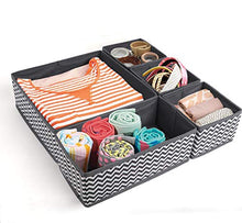 Load image into Gallery viewer, ilauke Fabric Dresser Drawer Dividers Set of 8 Wardrobe Closet Organiser Foldable Storage Box for Socks Underwear Bras Ties Toys