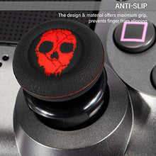 Load image into Gallery viewer, Playrealm FPS Thumbstick Extender & Printing Rubber Silicone Grip Cover 2 Sets for PS5 Dualsenese & PS4 Controller (Ghost Red)