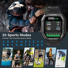 Load image into Gallery viewer, KOSPET Rock Smart Watch, 1.69” Tough Sport Watch with Waterproof 3ATM, Blood Pressure, Heart Rate Monitor, Pedometer Activity Tracker, 14 Days+ Playtime Outdoor Smartwatch for Men (Black)
