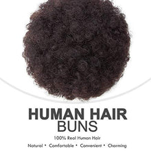 Load image into Gallery viewer, Elailite Human Hair Buns Afro Curly - Updo Chignon Hair Piece - 100% Real Remy Human Hair Extension Messy Hair Scrunchie - #1B Natural Black (Large)