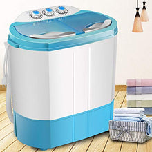 Load image into Gallery viewer, Portable Twin Tub Washing Machine 4.5 KG Total Capacity Washer And Spin Dryer Combo Compact For Camping Dorms Apartments College Rooms 2.5 KG Washer 2 KG Drying Blue&White