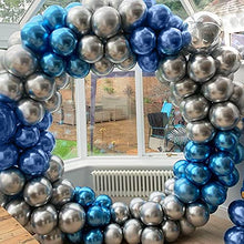 Load image into Gallery viewer, Blue Balloon Arch Kit,Navy Blue Arch Balloon Garland Kit Ballon Arch Maker Kit Dark Blue Metallic Sliver Balloons Black Agate Party Balloon Pack for Space Party Birthday Baby Shower Ramadan Mubarak