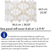 Load image into Gallery viewer, Modern 3D Honeycomb Hexagon Tile Effect Wall Panels with Glitter - Set 16 Panels - 9.92 sqm | 107.36 Sqf - Interior Kitchen Splashback and Bathroom PVC Plastic Cladding Sheets in Beige Cream Caramel