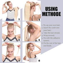 Load image into Gallery viewer, Ponytail Hair Extensions Real Human Hair - Wrap Around Clip in Ponytail Hair Piece Straight (#4 Medium Brown, 14"-80g)