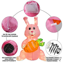 Load image into Gallery viewer, Eambrite Easter Decorations 4FT Inflatable Easter Bunny Outdoor Lights Mains Powered Blow up Yard Decorations Waterproof for Front Door Garden Lawn Party Décor