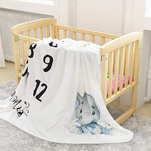 Load image into Gallery viewer, sunvito Baby Milestone Blanket Large Baby Monthly Blanket for Baby Boy Girl Newborn Soft Flannel Baby Swaddle Blanket Elephant Blanket First Year Calendar Growth Chart with Wreath Frame 47''x40''