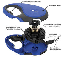 Load image into Gallery viewer, TUG 360° Tangle-Free, Heavy Duty Retractable Dog Lead for Up to 25 kg Dogs | 5 m Strong Nylon Tape/Ribbon | One-Handed Brake, Pause, Lock (Medium, Blue)