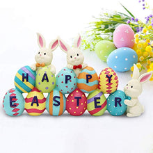 Load image into Gallery viewer, JOYIN Easter Bunny Carrots Resin Centerpiece Decor with The Word Spring Easter Resin Decoration Spring Tabletop Bunny & Egg Easter Figuring for Easter Home and Office Easter Tabletop Decoration