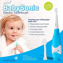 Load image into Gallery viewer, Brush Baby BabySonic Infant and Toddler Electric Toothbrush for Ages 0-3 Years - Smart LED Timer and Gentle Vibration Provide a Fun Brushing Experience (Blue)
