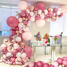 Load image into Gallery viewer, Pink Balloon Arch Garland Kit,118 PCS Balloon Decoration Set with Rose Pink Latex Balloons, Balloon Chain, Tying Tool, Party Balloons for Baby Shower Wedding Birthday Party