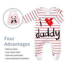 Load image into Gallery viewer, AOMOMO Unisex-Baby Clothes Newborn Footie I Love Mummy I Love Daddy Bodysuit 2 Pack (3 Month)