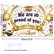 Load image into Gallery viewer, HOWAF Large Graduation Background Banner for Graduation Party Decoration 2022, We Are So Proud Of You Banner Fabric Class of 2022 Grad University High School Student Graduation Commencement Decoration