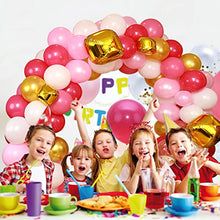 Load image into Gallery viewer, TAZYIN Balloon Arch Kit Pink, White Balloon Garland -125 PCS For Birthday Decorations, Gold Pink Balloons with Strip, Knotter For Birthday Party Boy & Girl, Wedding Bridal Engagement, Baby Shower