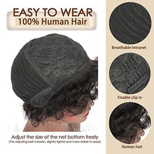 Load image into Gallery viewer, YEESHEDO Short Curly Human Hair Wigs for Women Afro Curly Wig Natural Black Brazilian Real Hair Wigs 150% Density (Black / 1B#)