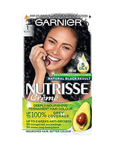 Load image into Gallery viewer, Garnier Nutrisse Permanent Hair Dye, Natural-looking, hair colour result, For All Hair Types, 1 Black