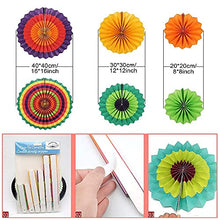 Load image into Gallery viewer, DOJoykey 21 Pcs Party Decoration Set, Hanging Paper Fans, Pom Pom Flowers, Paper Bunting Flags and Polka Dot String for Birthday, Wedding, Baby Shower, Fiesta Party Decoration