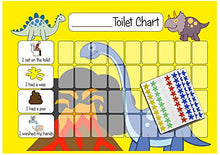 Load image into Gallery viewer, kids2learn Potty Training Reward Chart Pack - Toilet Training Chart for Toddlers & Children with 270 Star Stickers for Boys/Girls Dinosaurs