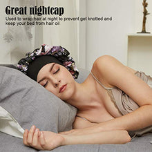 Load image into Gallery viewer, Silk Satin Bonnet-4 Packs Women Satin Hair Bonnet for Curly Hair Satin Bonnet Silk Sleep Cap Silk Hair Wrap for Sleeping Black Hair
