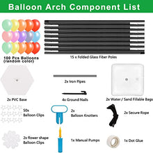 Load image into Gallery viewer, Eirdary Balloon Arch Stand with 100 Pcs Balloons,10 Ft Adjustable Balloon Arch Kit for Wedding Birthday Party Decorations
